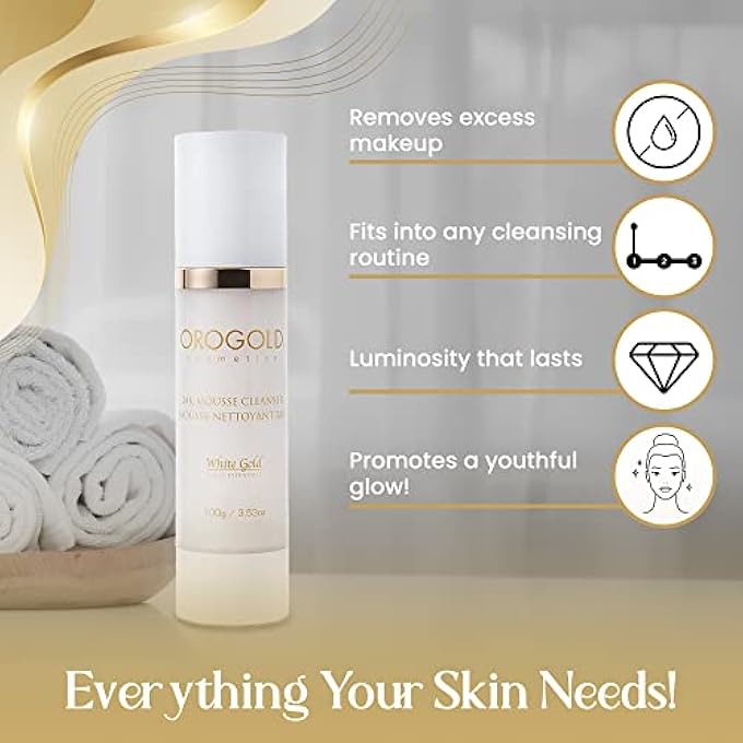 Orogold WHITE GOLD 24K ANTI AGING FACIAL CLEANSER - 100 ML / 3.38 FL. OZ. - Image 4